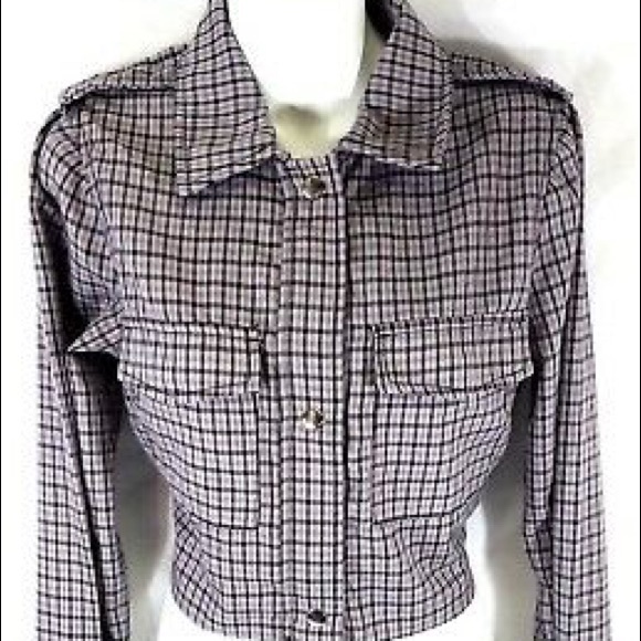 NWTs WILD FABLE • Plaid Violet Crop Jacket - Picture 3 of 5